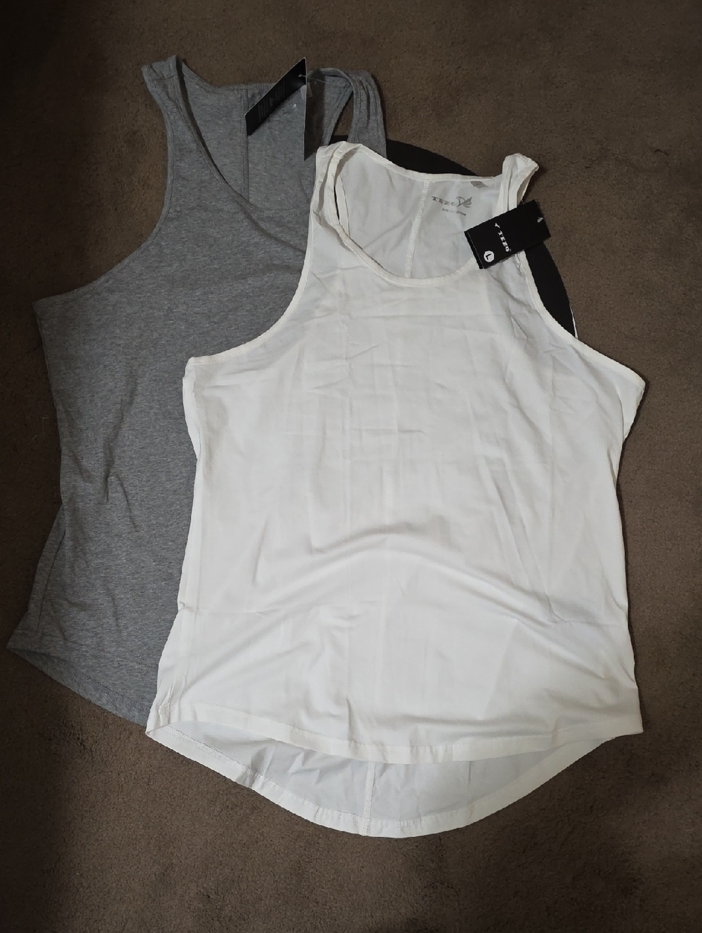 Women’s White and Gray Racerback Tank Tops - Everyday Lightweight Layer